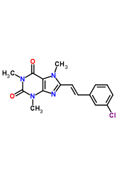 8-[(E)-2-(3-ȱ)ϩ]-1,3,7-׻-3,7--1H--2,6-ͪY(ji)(gu)ʽ_147700-11-6Y(ji)(gu)ʽ