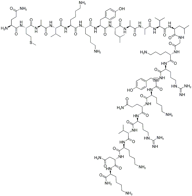 GLN-MET-ALA-VAL-LYS-LYS-TYR-LEU-ALA-ALA-VAL-LEU-GLY-LYS-ARG-TYR-LYS-GLN-ARG-VAL-LYS-ASN-LYS-NH2Y(ji)(gu)ʽ_144025-82-1Y(ji)(gu)ʽ