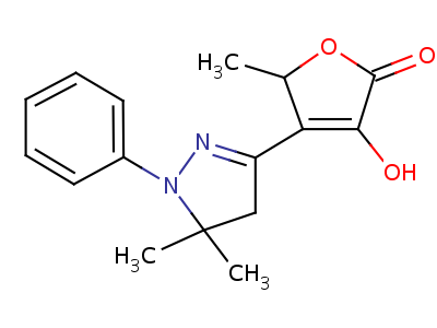 4-(4,5--5,5-׻-1--1H--3-)-3-u-5-׻-2(5H)-߻ͪY(ji)(gu)ʽ,61566-84-5Y(ji)(gu)ʽ