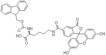 Fmoc-Lys(5`-FAM)-OHY(ji)(gu)ʽ_1242933-88-5Y(ji)(gu)ʽ